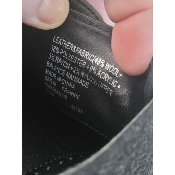 Mens Bar III Frankie 10.5 Leather Wool Dress SHOES Black Oxford - Picture 5 of 9